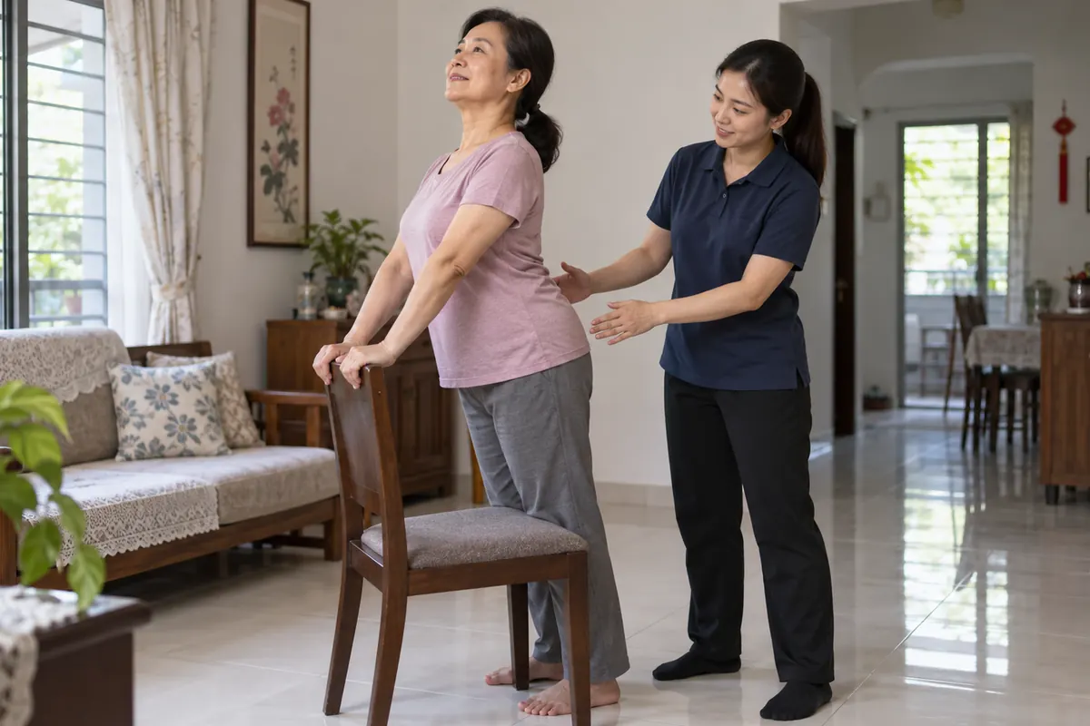 Guided posture and back mobility practice at home